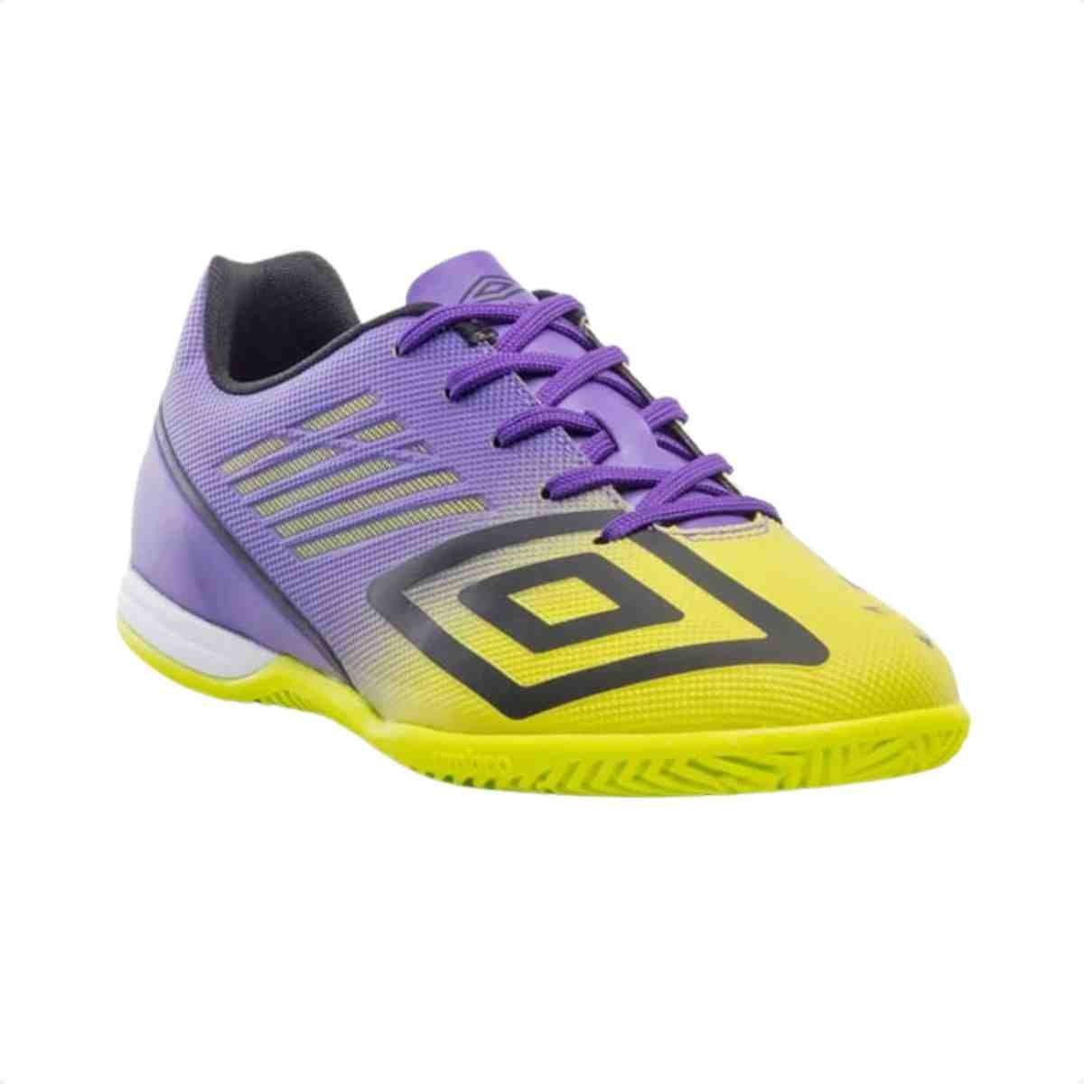Chuteira Indoor Masculino Umbro Velocita Decimo Club Verde Limão Roxo 2