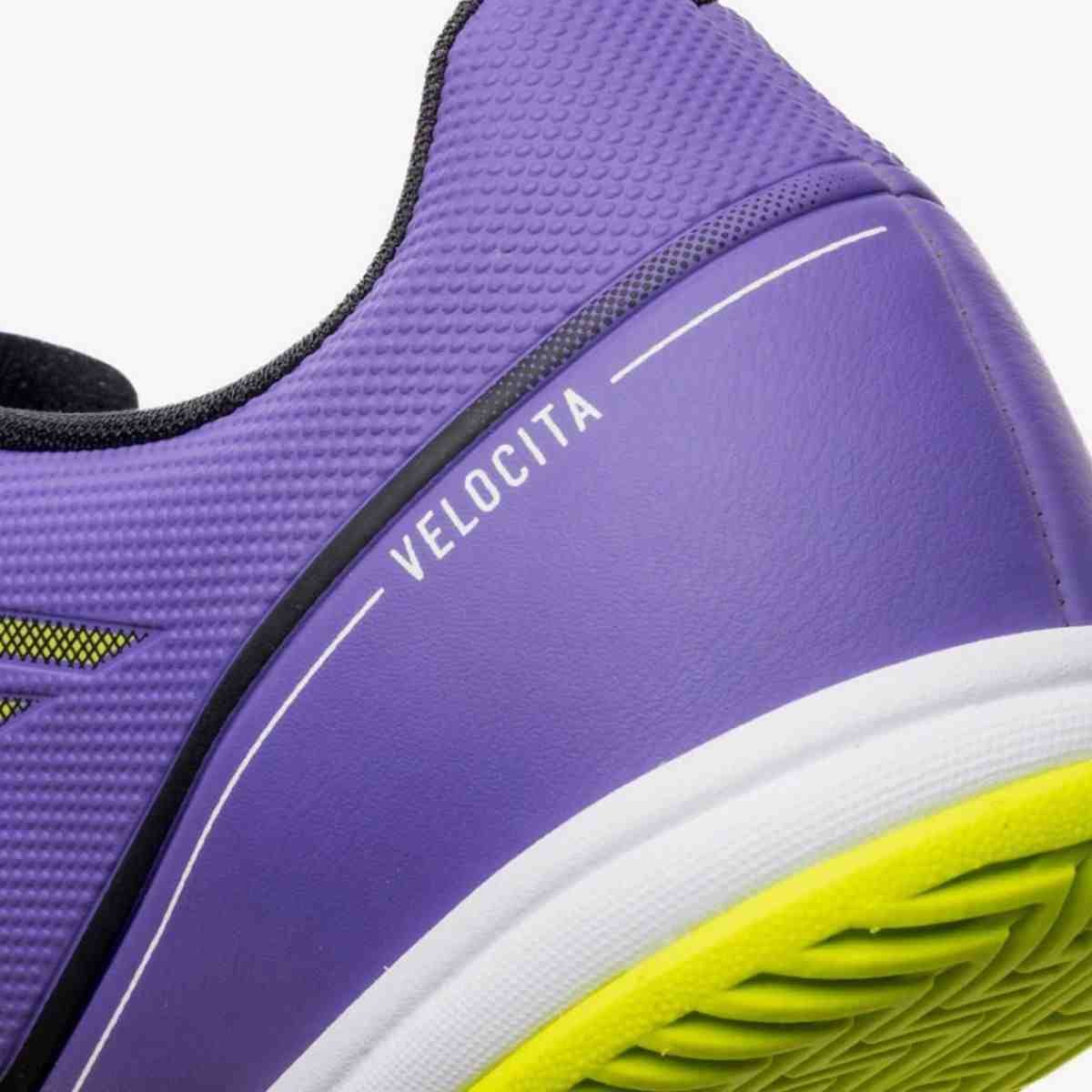 Chuteira Indoor Masculino Umbro Velocita Decimo Club Verde Limão Roxo 4