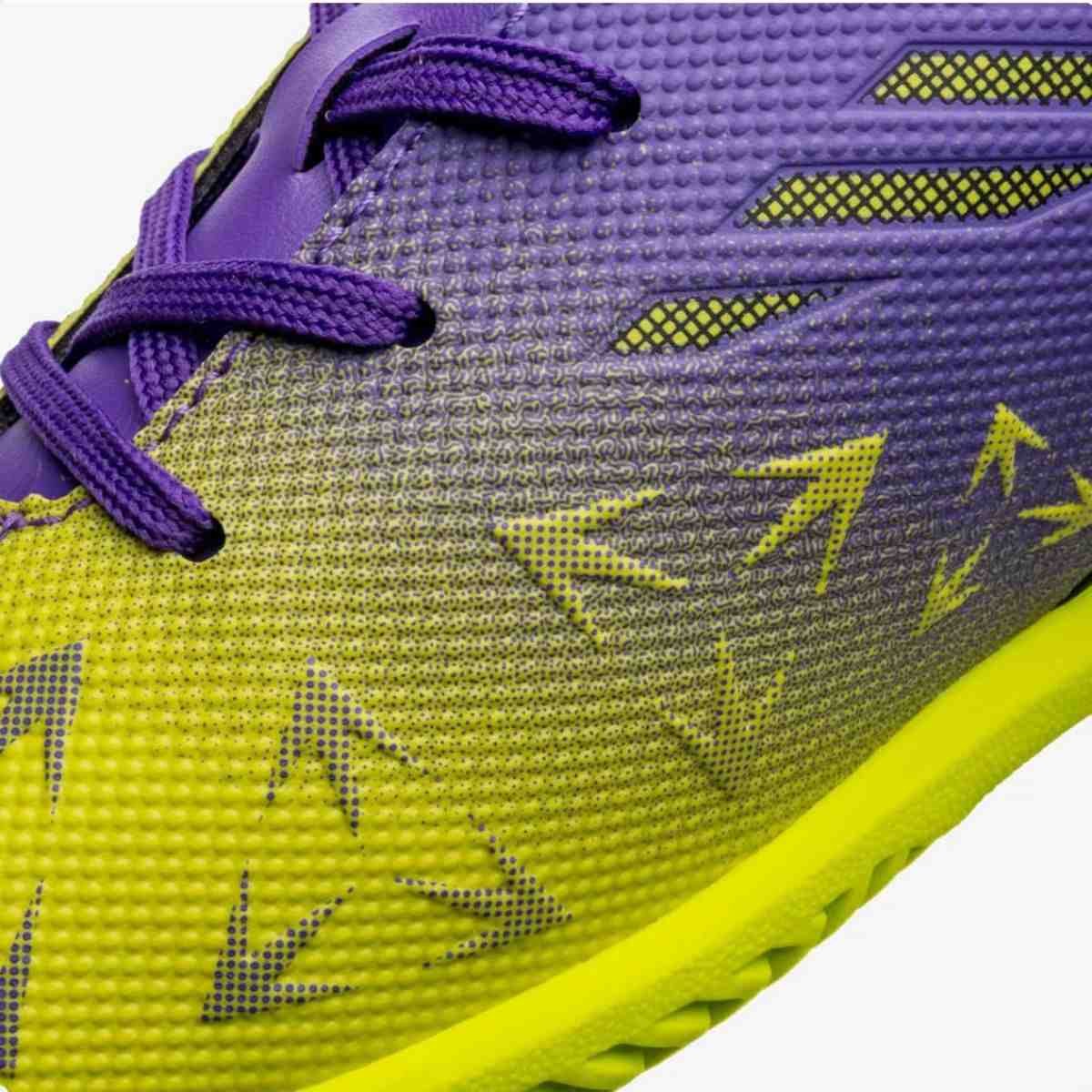 Chuteira Indoor Masculino Umbro Velocita Decimo Club Verde Limão Roxo 7