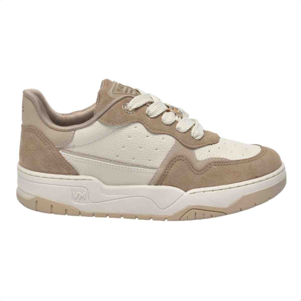 Tênis Casual Feminino Via Marte Taupe Marfim Champagne