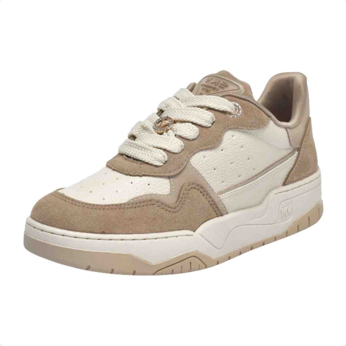 Tênis Casual Feminino Via Marte Taupe Marfim Champagne Bege 4