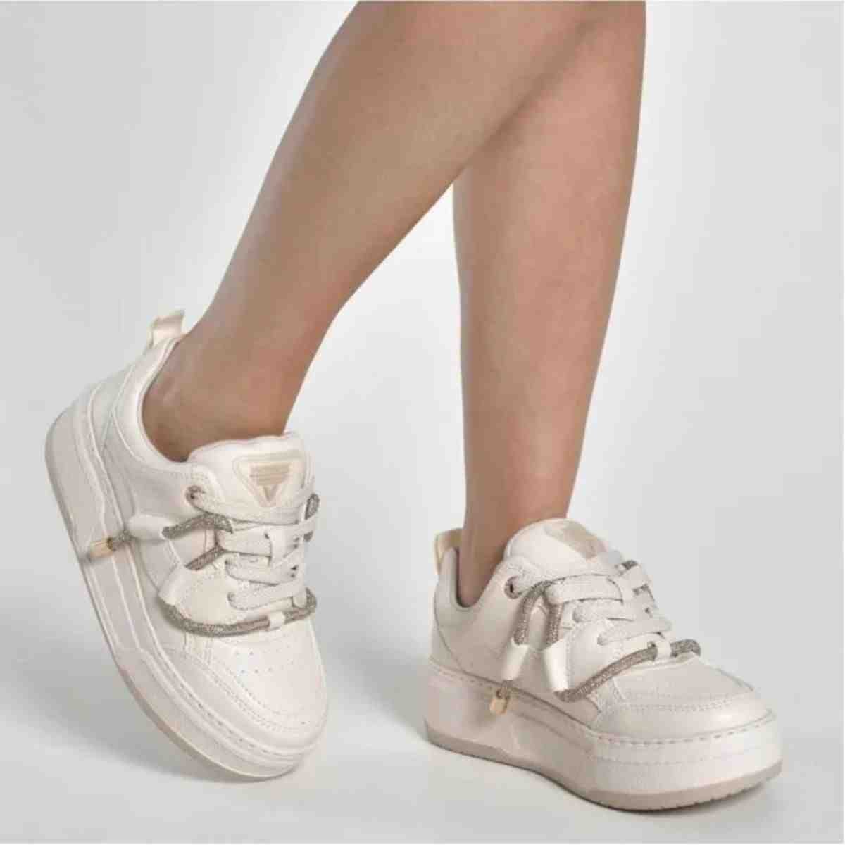 Tênis Casual Feminino Via Marte Marfim Marfim 2