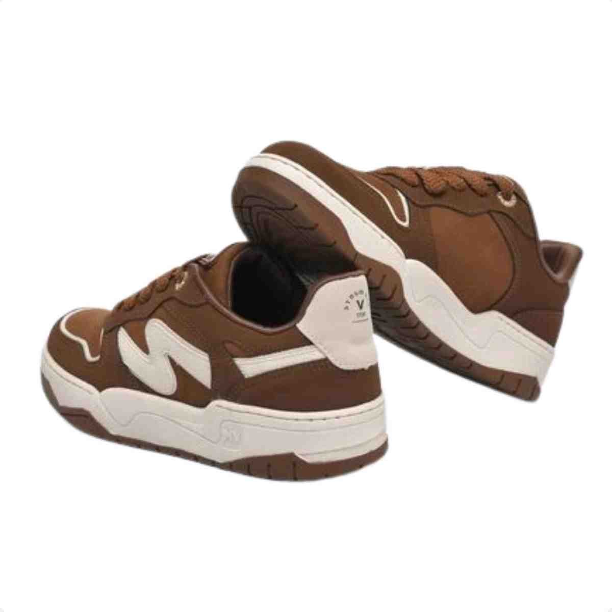 Tênis Casual Feminino Via Marte Chocolate Marfim Bege Marrom 4