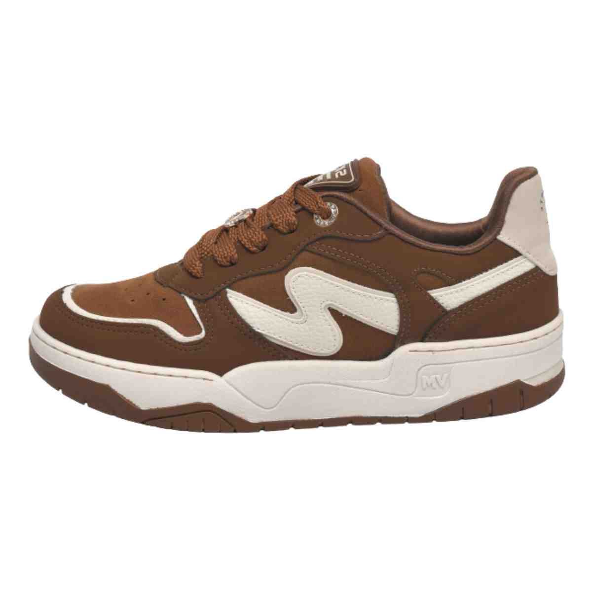 Tênis Casual Feminino Via Marte Chocolate Marfim Bege Marrom 6