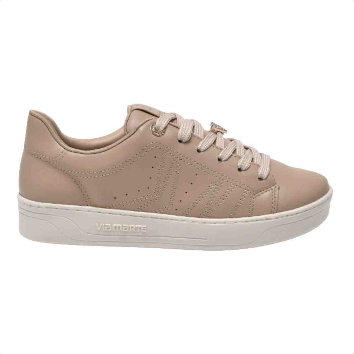 Tênis Casual Feminino Via Marte Creme
