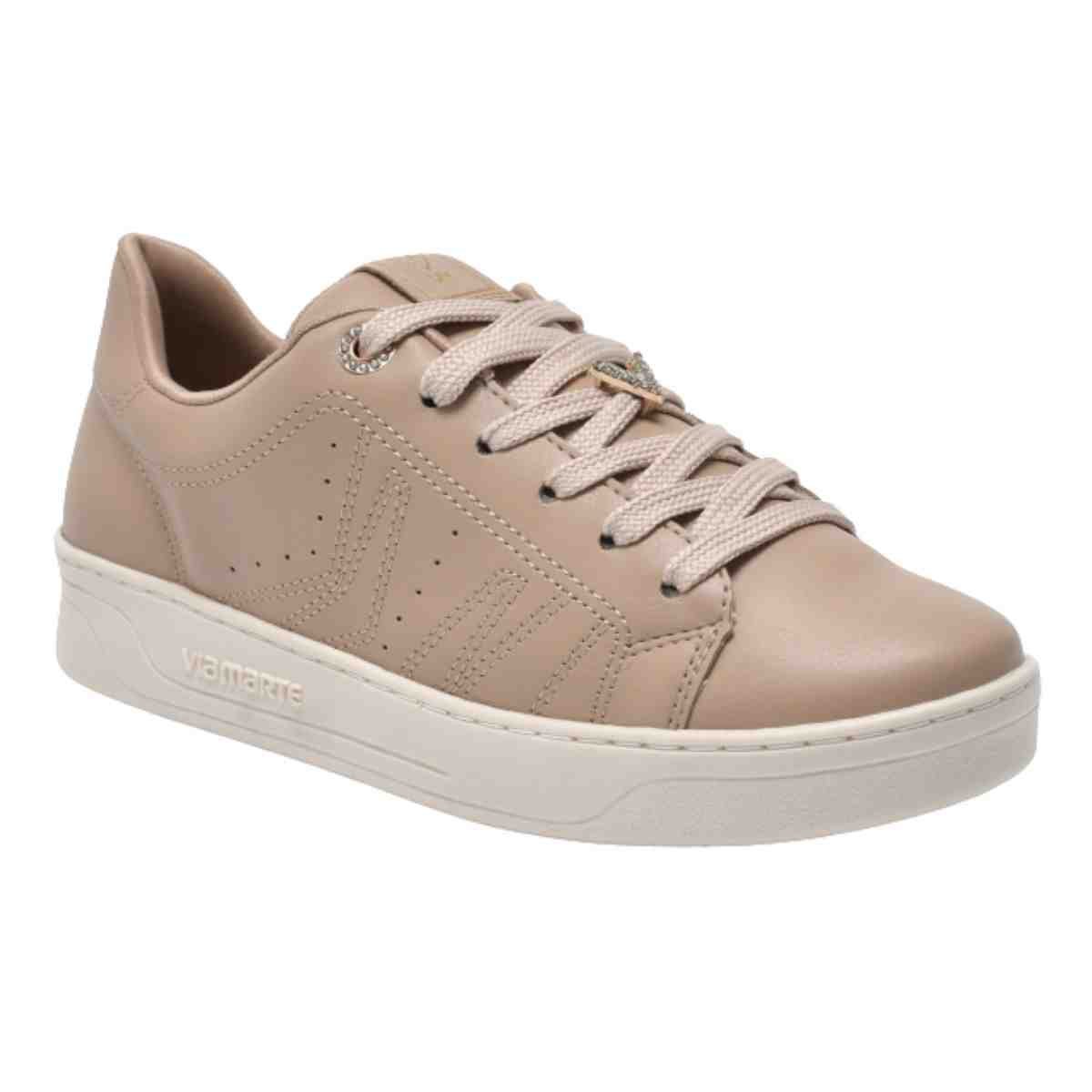 Tênis Casual Feminino Via Marte Creme Bege 2