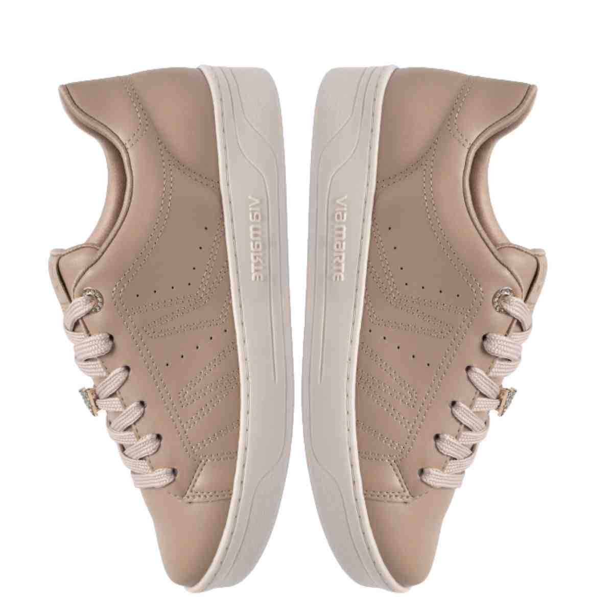 Tênis Casual Feminino Via Marte Creme Bege 7