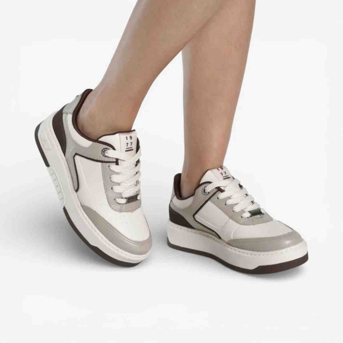 Tênis Casual Feminino Via Marte Marfim Marrom Bege 2