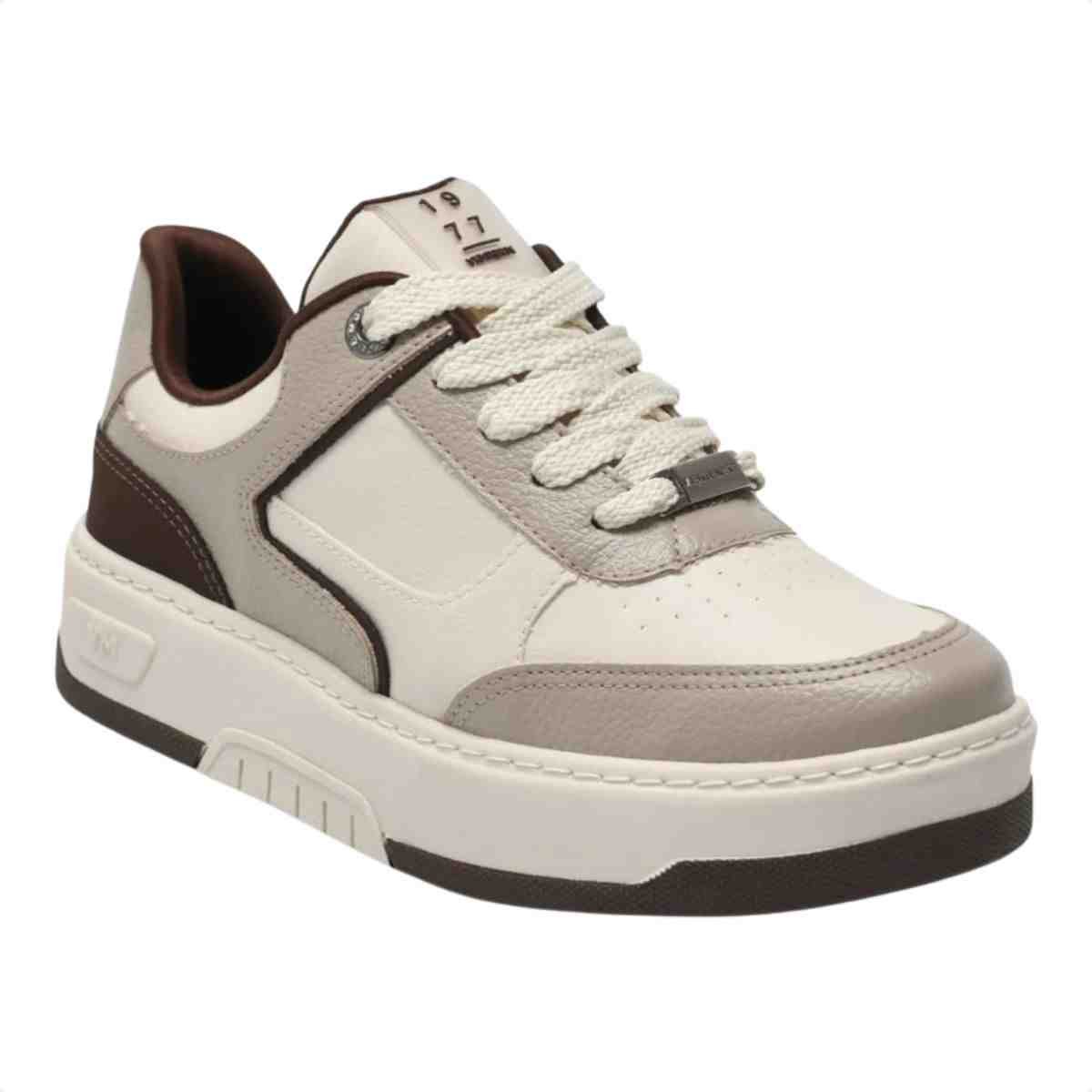 Tênis Casual Feminino Via Marte Marfim Marrom Bege 3