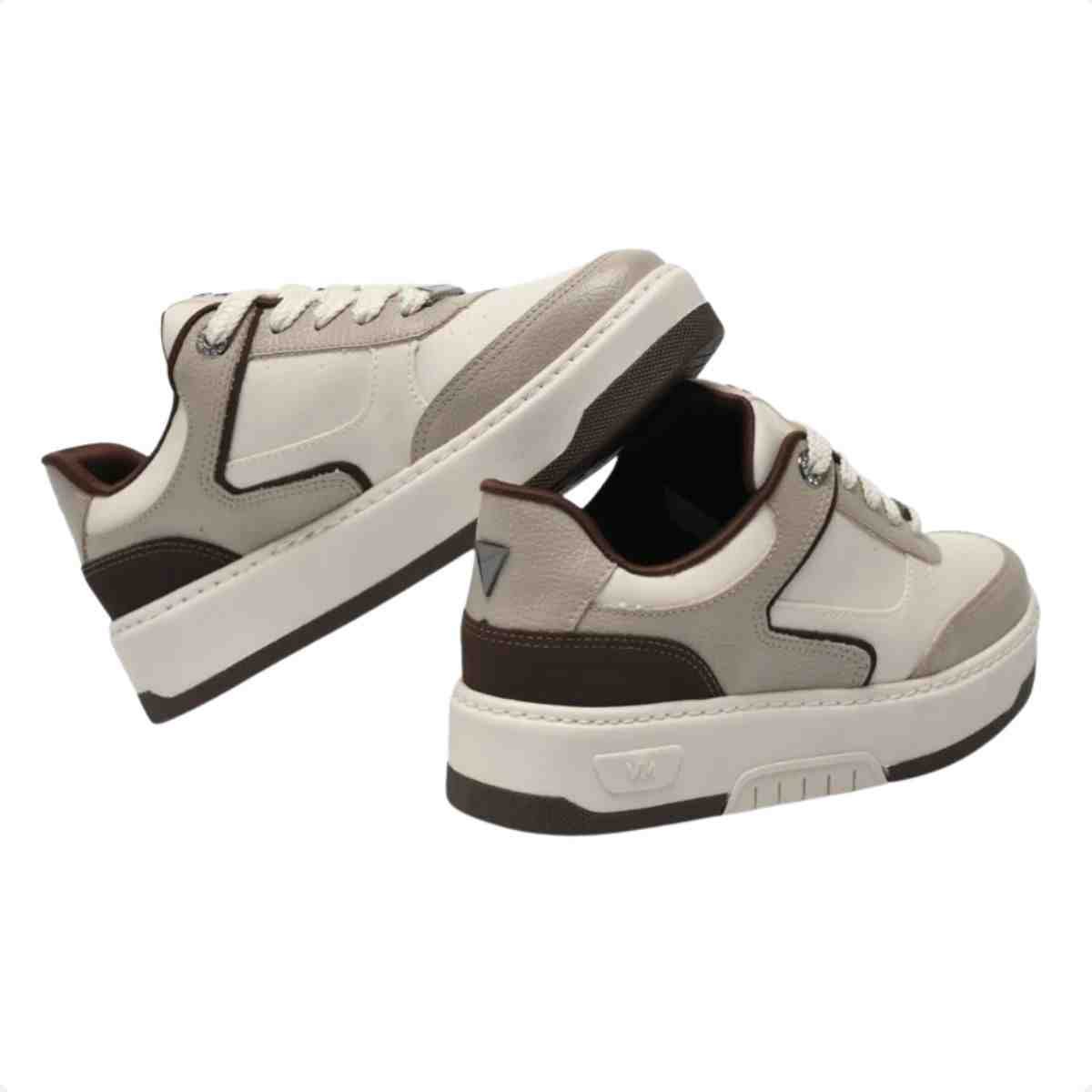 Tênis Casual Feminino Via Marte Marfim Marrom Bege 4