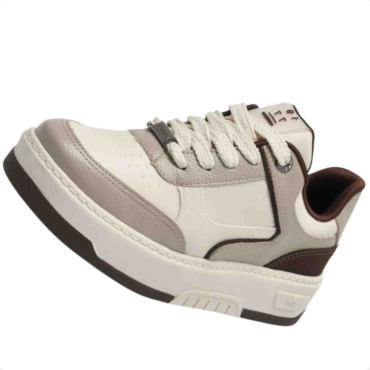 Tênis Casual Feminino Via Marte Marfim Marrom Bege 5