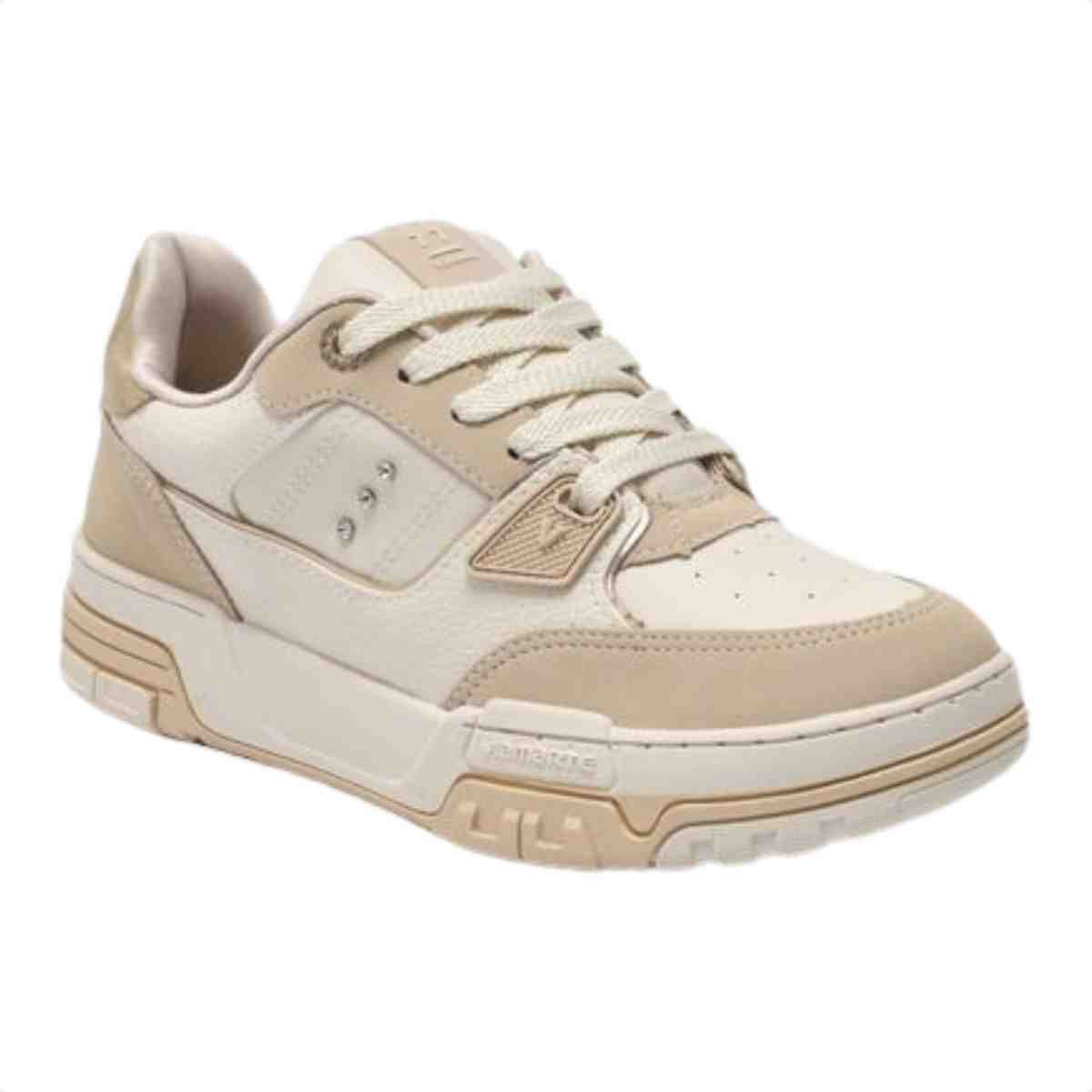 Tênis Casual Feminino Via Marte  Baunilha Marfim Ouro Bege 3