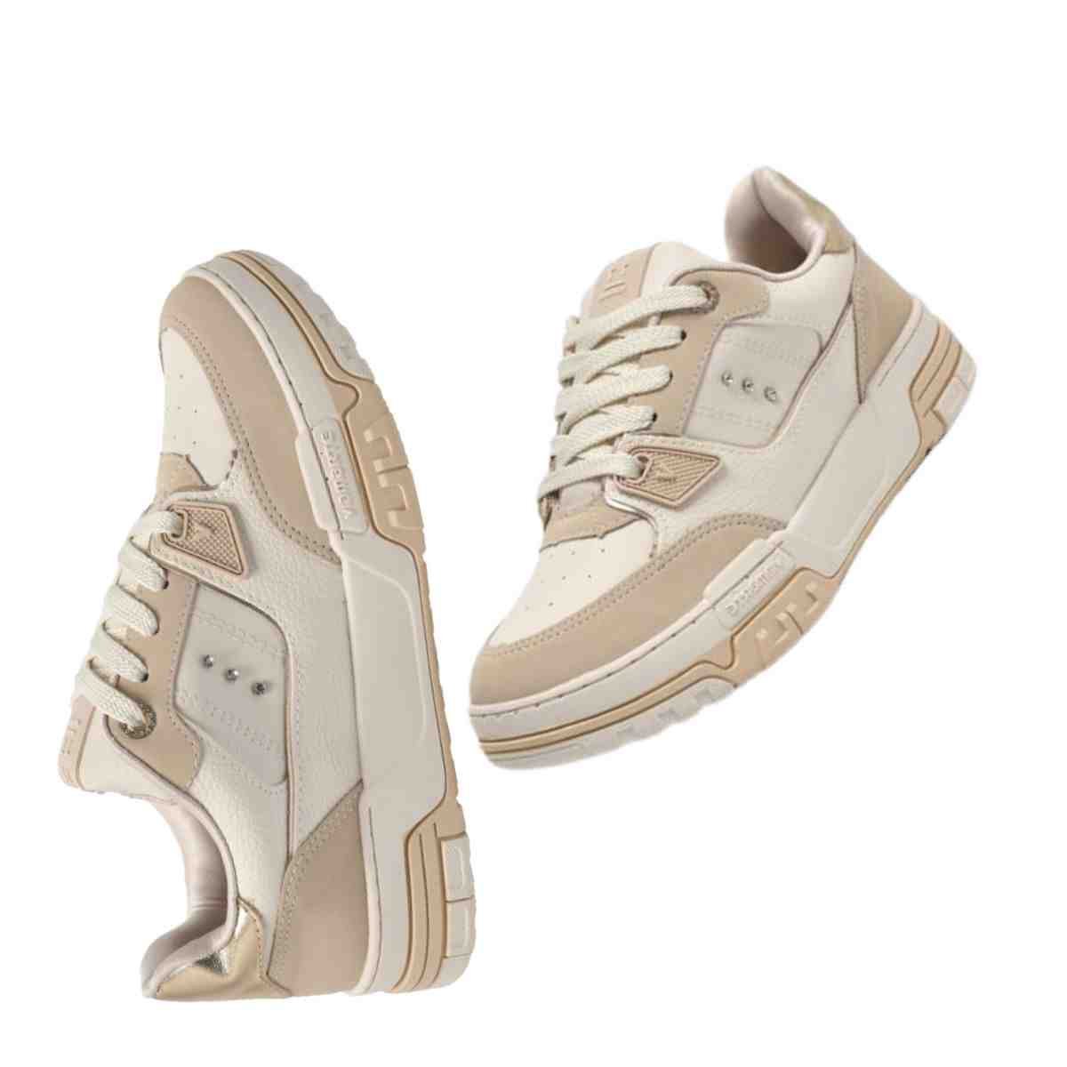 Tênis Casual Feminino Via Marte  Baunilha Marfim Ouro Bege 6