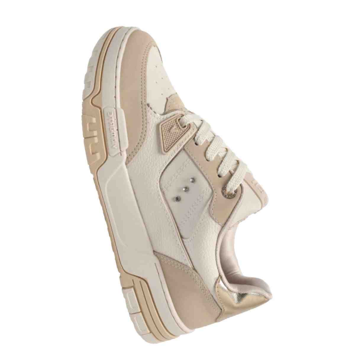 Tênis Casual Feminino Via Marte  Baunilha Marfim Ouro Bege 7