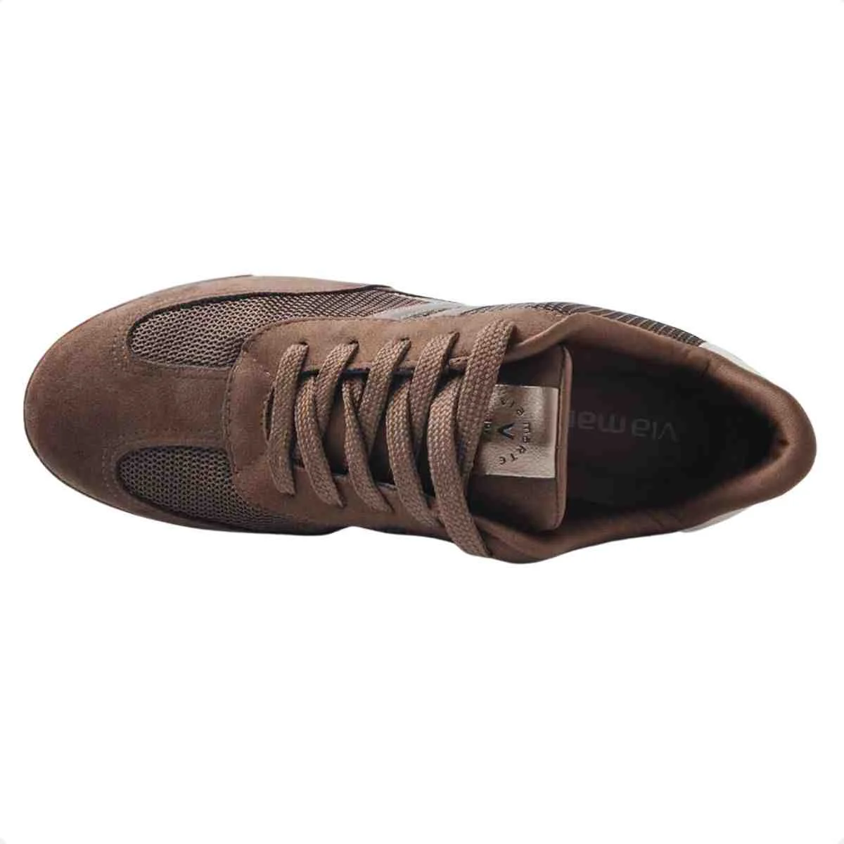 Tênis Casual Feminino Via Marte Canela Marrom  Bege Marrom 5