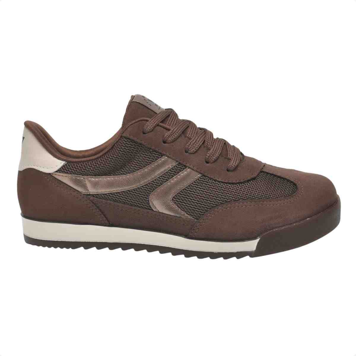 Tênis Casual Feminino Via Marte Canela Marrom  Bege