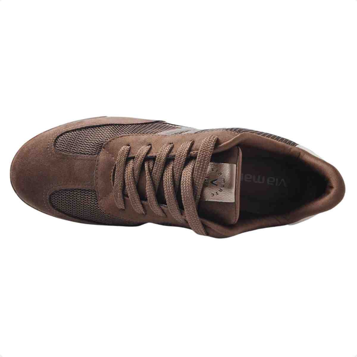 Tênis Casual Feminino Via Marte Canela Marrom Bege Marrom 5