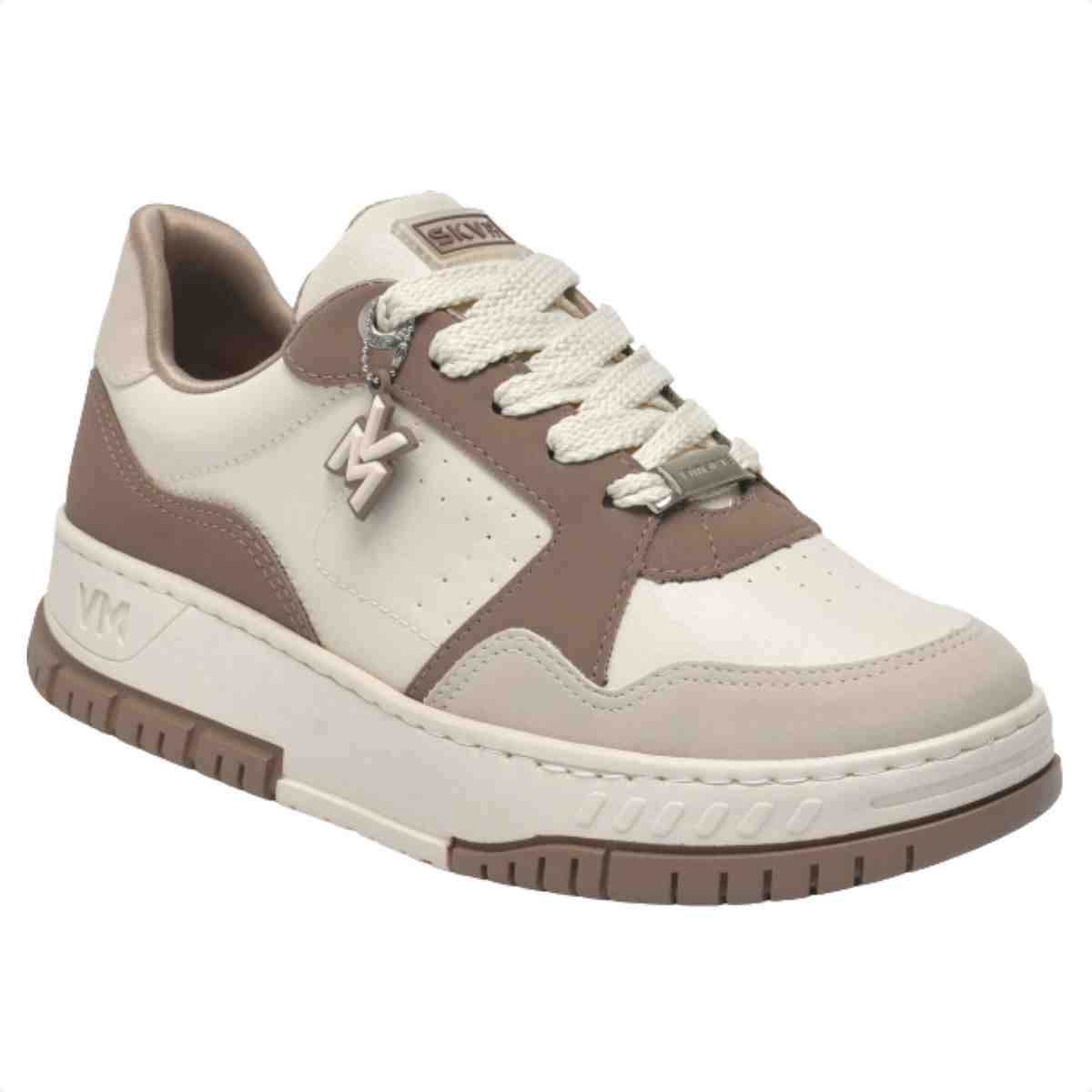 Tênis Casual Feminino Via Marte Bege Marfim Bege/Marrom 3