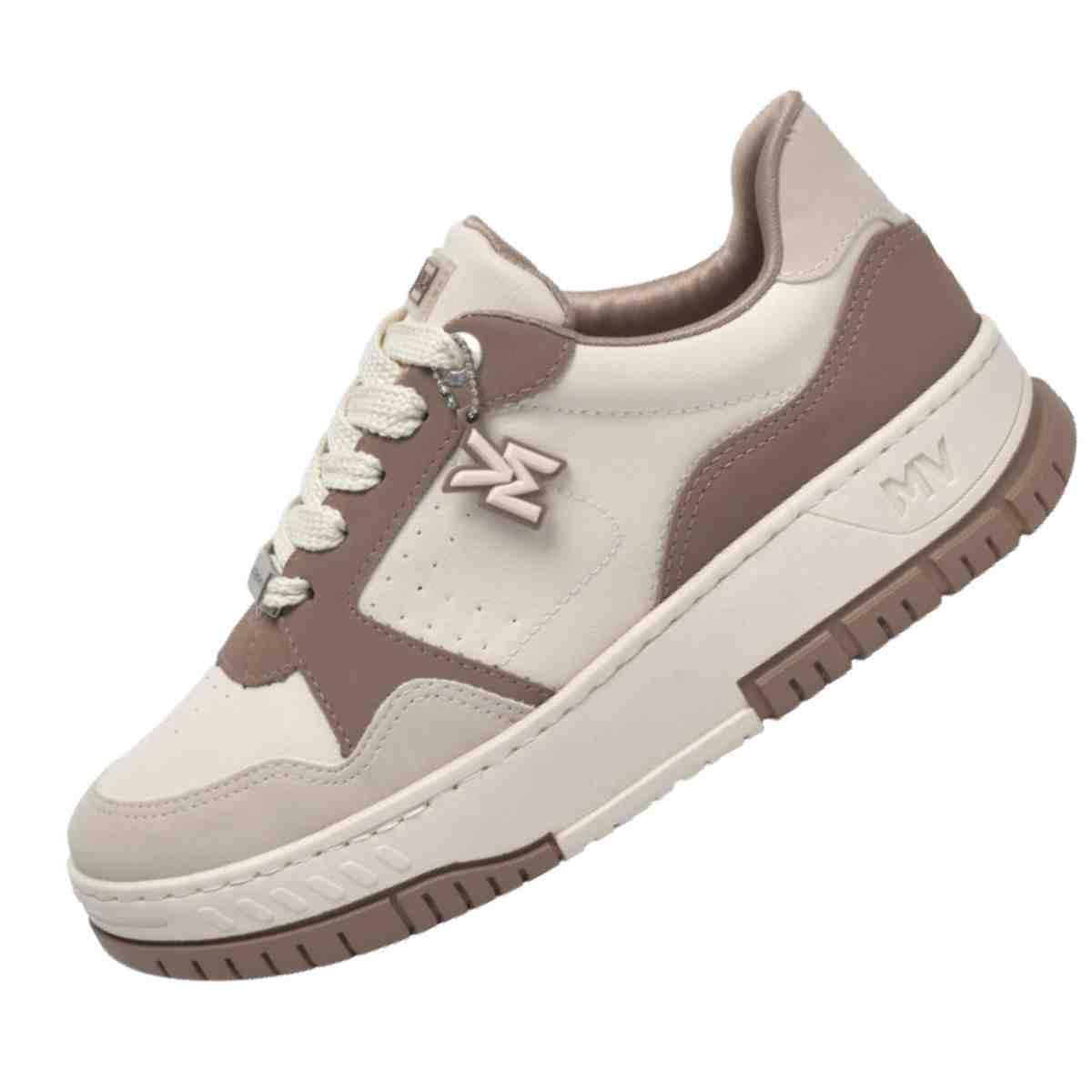 Tênis Casual Feminino Via Marte Bege Marfim Bege/Marrom 6