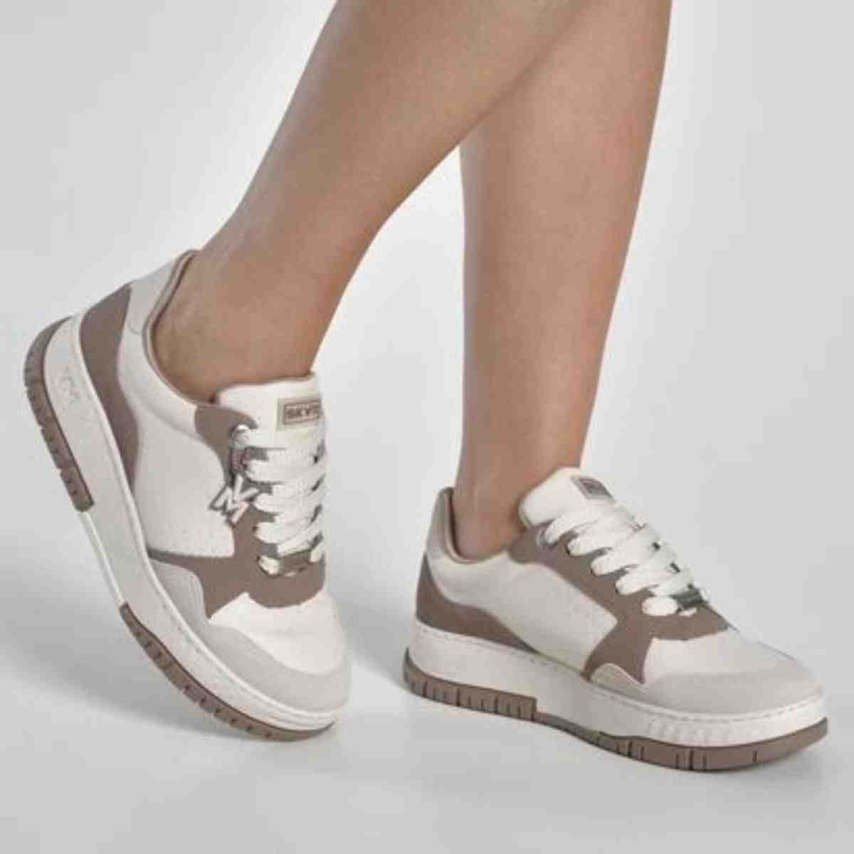 Tênis Casual Feminino Via Marte Bege Marfim Bege/Marrom 2