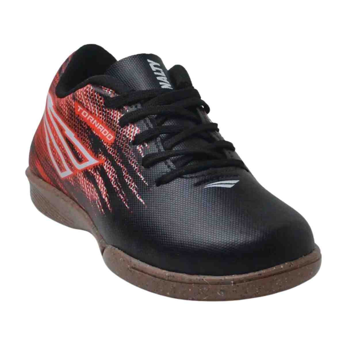 Chuteira Indoor Infantil Penalty Tornado Preta E Vermelha Preto/Vermelho 2