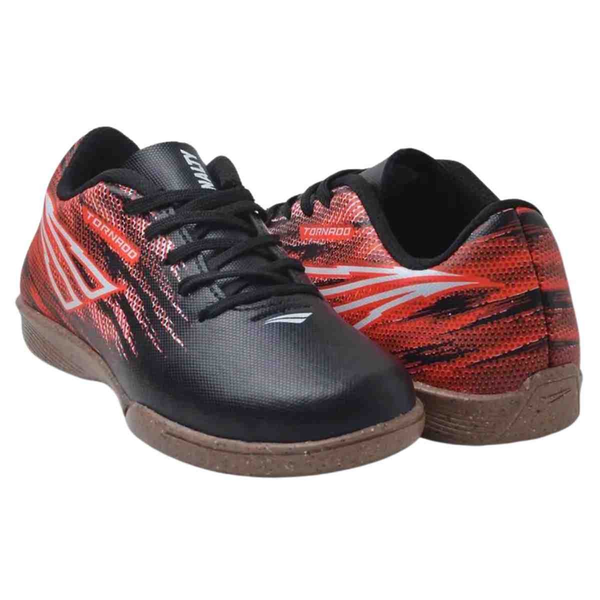 Chuteira Indoor Infantil Penalty Tornado Preta E Vermelha Preto/Vermelho 3