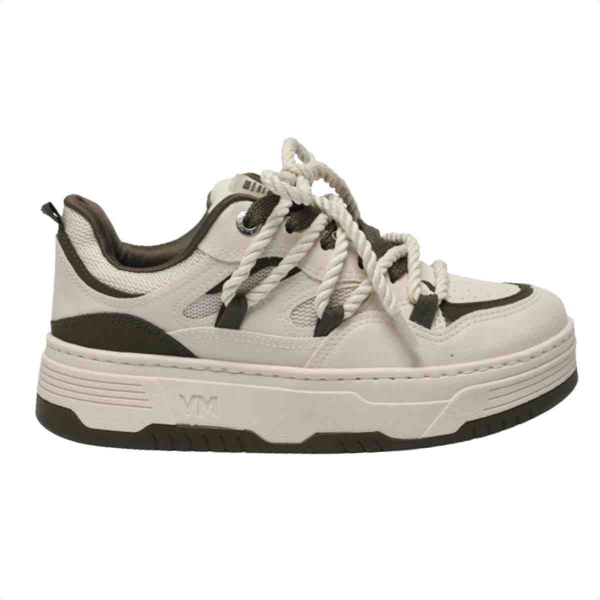Tênis Casual Feminino Via Marte Marfim Militar