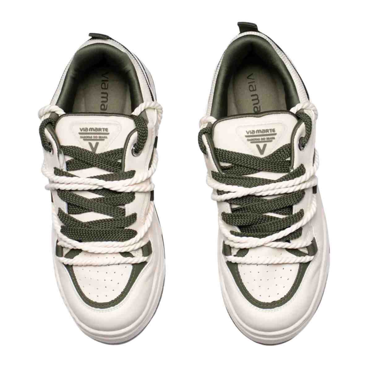 Tênis Casual Feminino Via Marte Marfim Militar Marfim 7