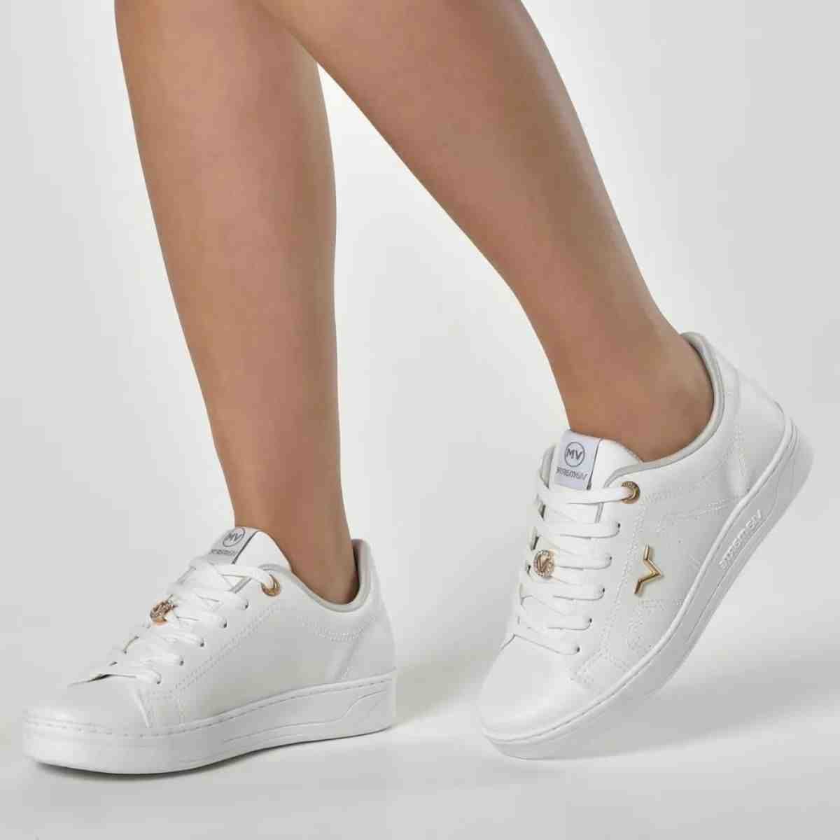 Tênis Casual Feminino Via Marte Branco Branco 2