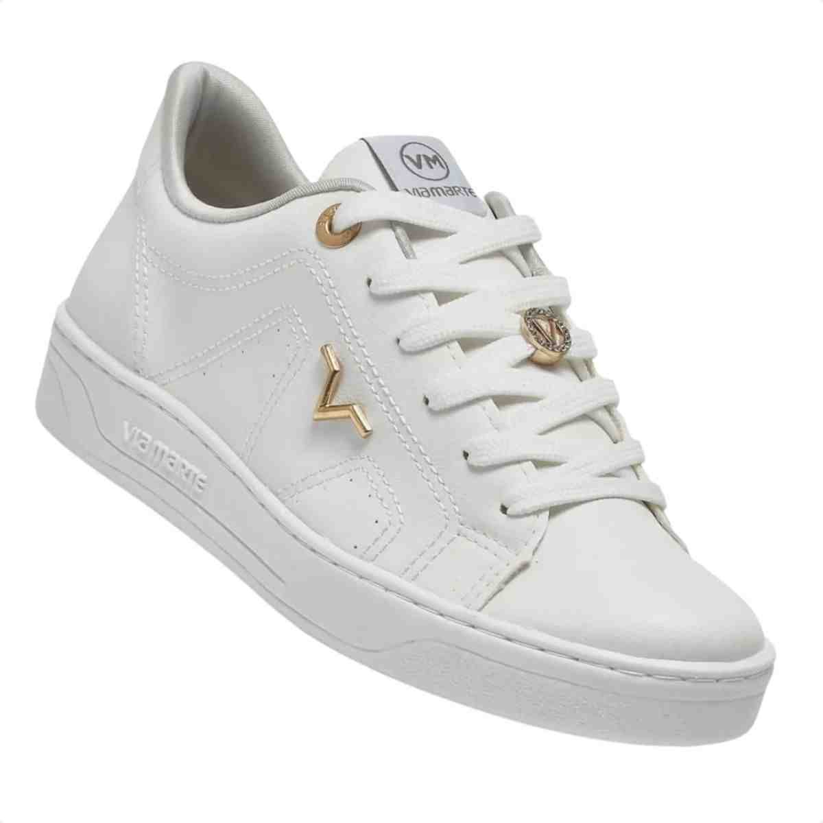 Tênis Casual Feminino Via Marte Branco Branco 3