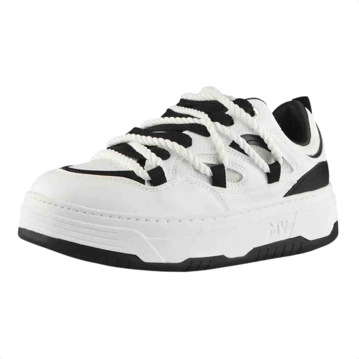 Tênis Casual Feminino Via Marte Branco Preto Branco/Preto 3