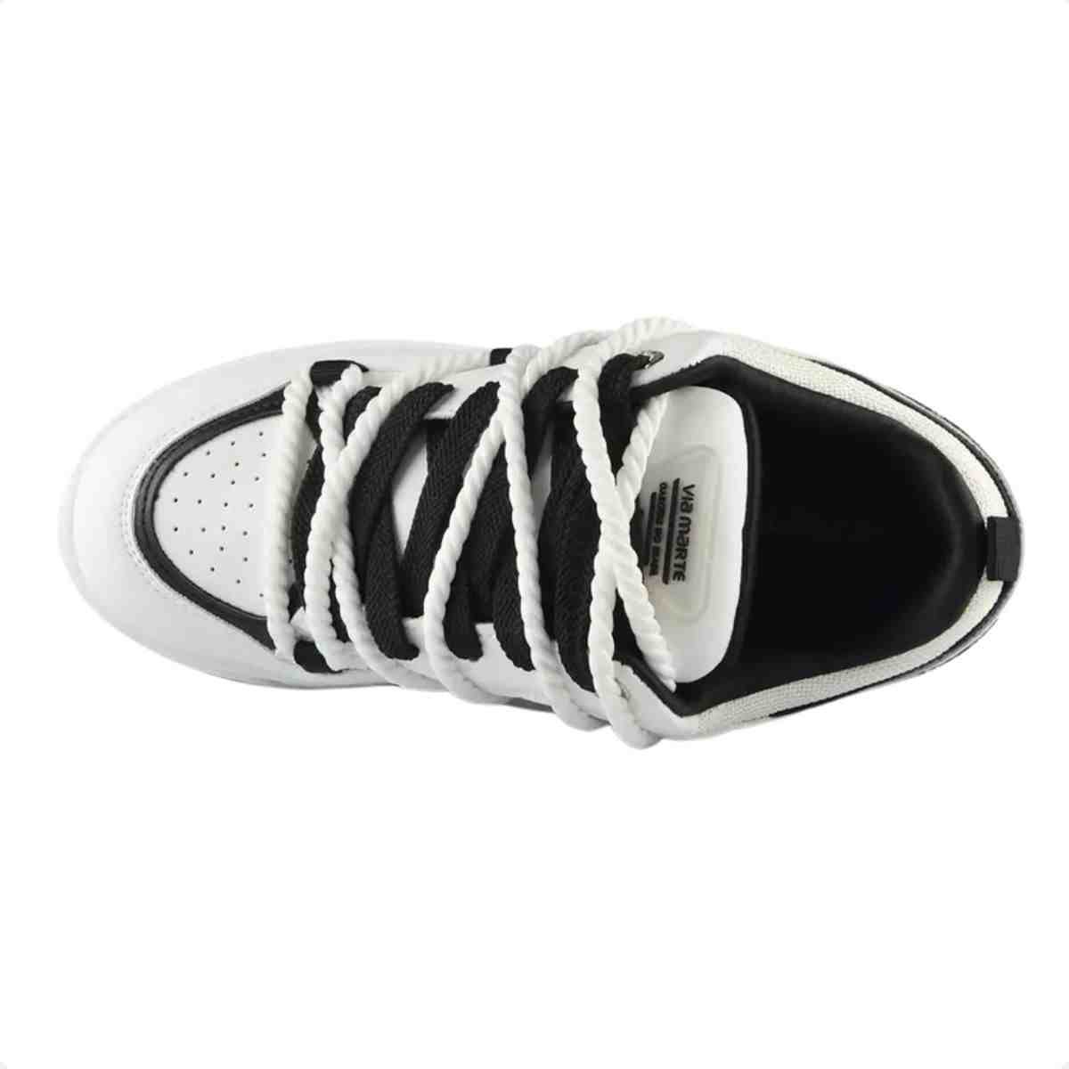 Tênis Casual Feminino Via Marte Branco Preto Branco/Preto 4