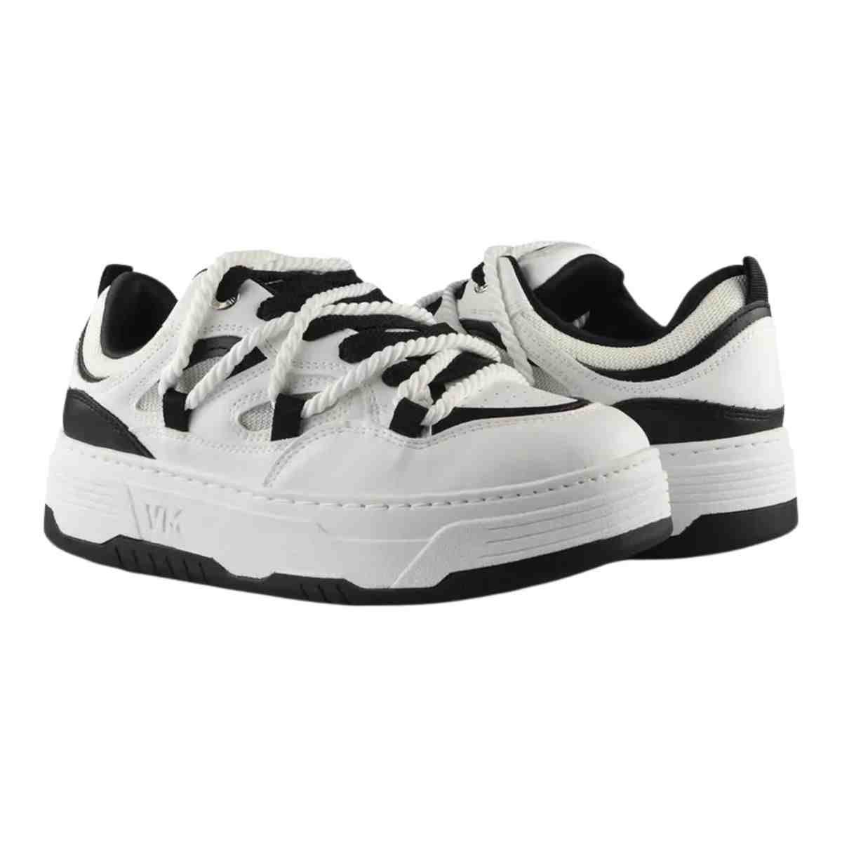 Tênis Casual Feminino Via Marte Branco Preto Branco/Preto 6