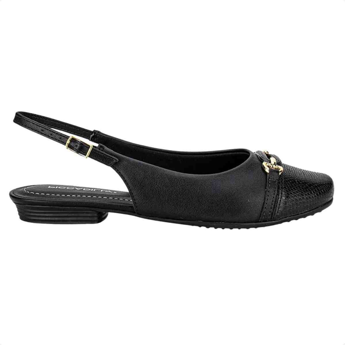 Sapato Feminino Slingback Piccadilly Preto
