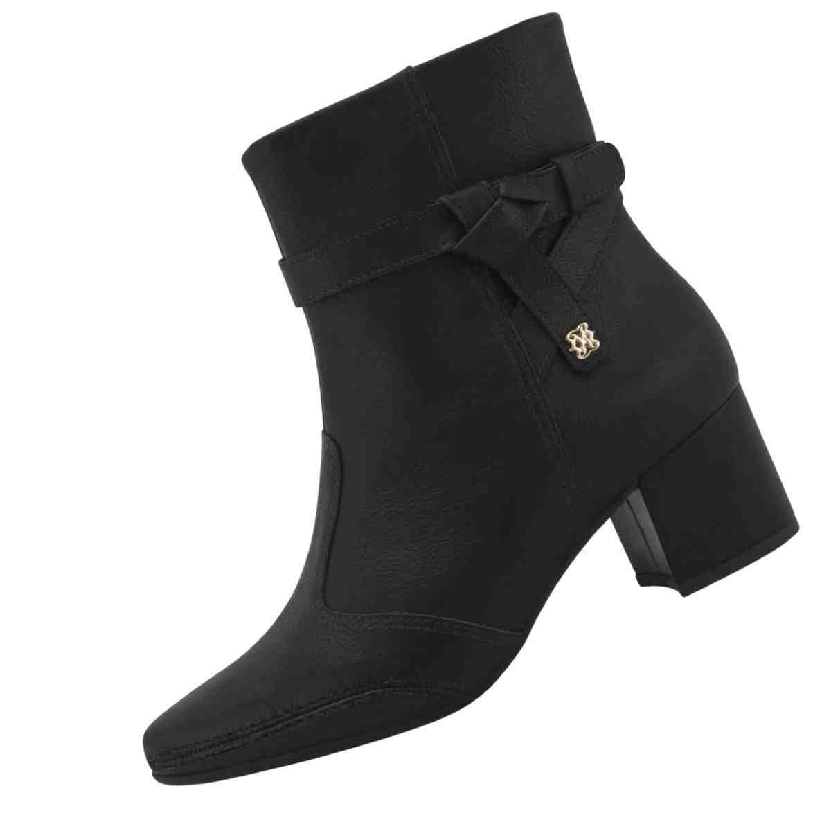 Bota Feminina Cano Baixo Ramarim Preta Preto 6