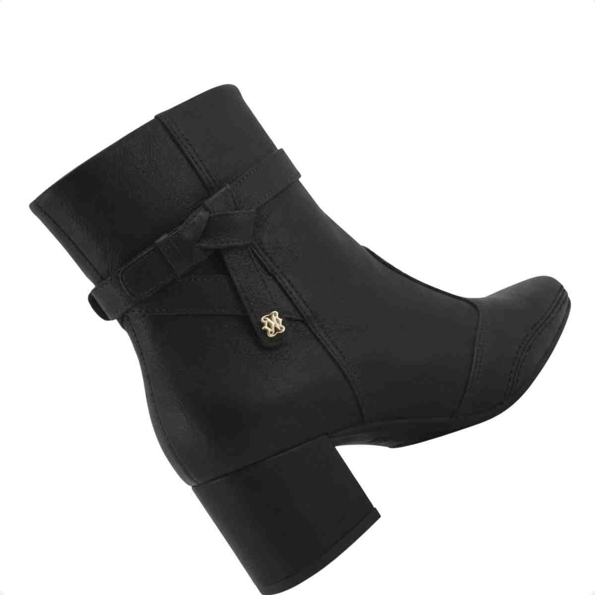 Bota Feminina Cano Baixo Ramarim Preta Preto 7