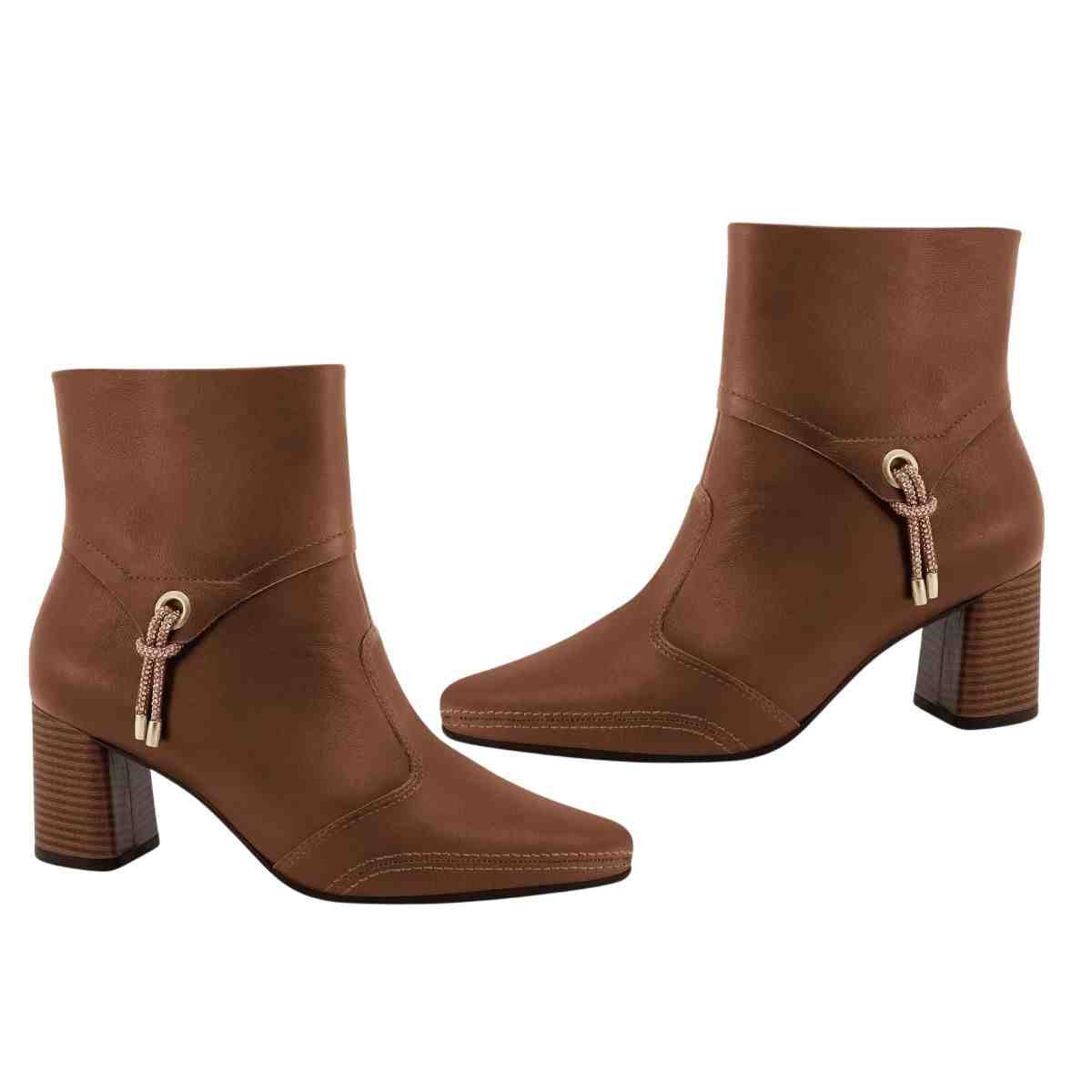 Bota Feminina Cano Baixo Ramarim Capuccino Marrom 5