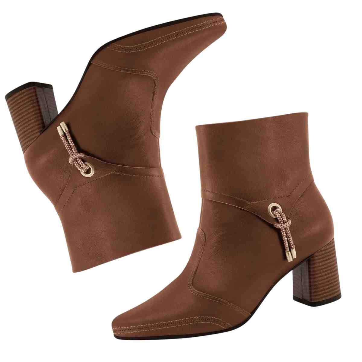 Bota Feminina Cano Baixo Ramarim Capuccino Marrom 6