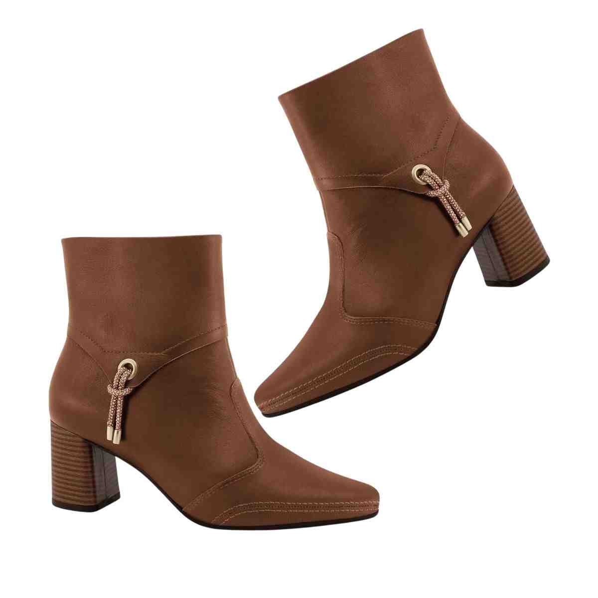 Bota Feminina Cano Baixo Ramarim Capuccino Marrom 7