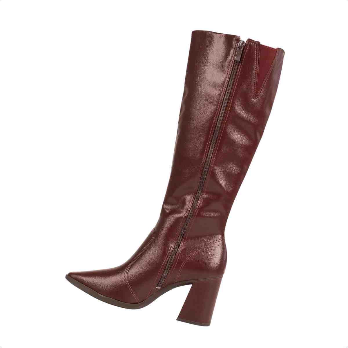 Bota Feminina Cano Alto Dakota Bordô Marrom 4