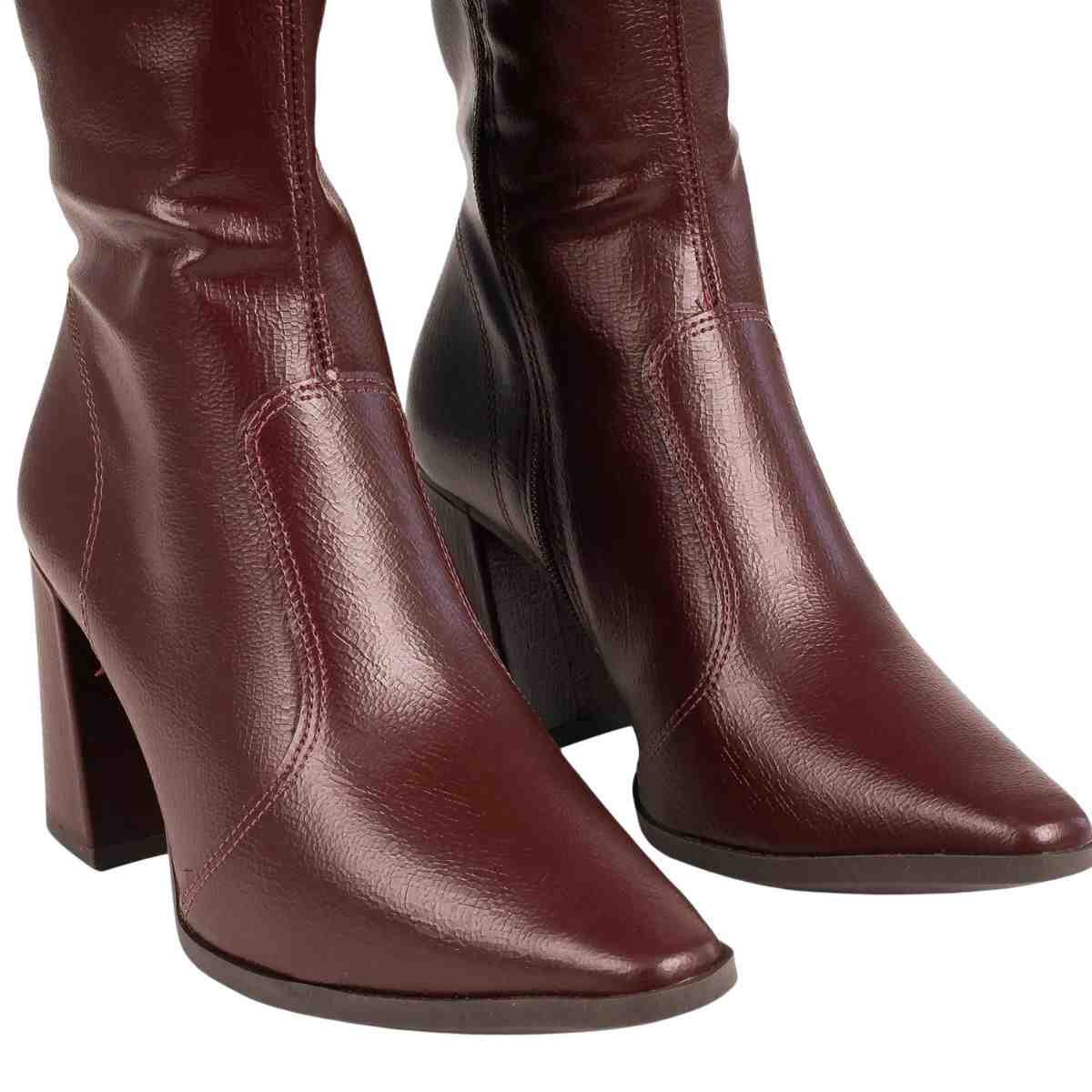 Bota Feminina Cano Alto Dakota Bordô Marrom 5