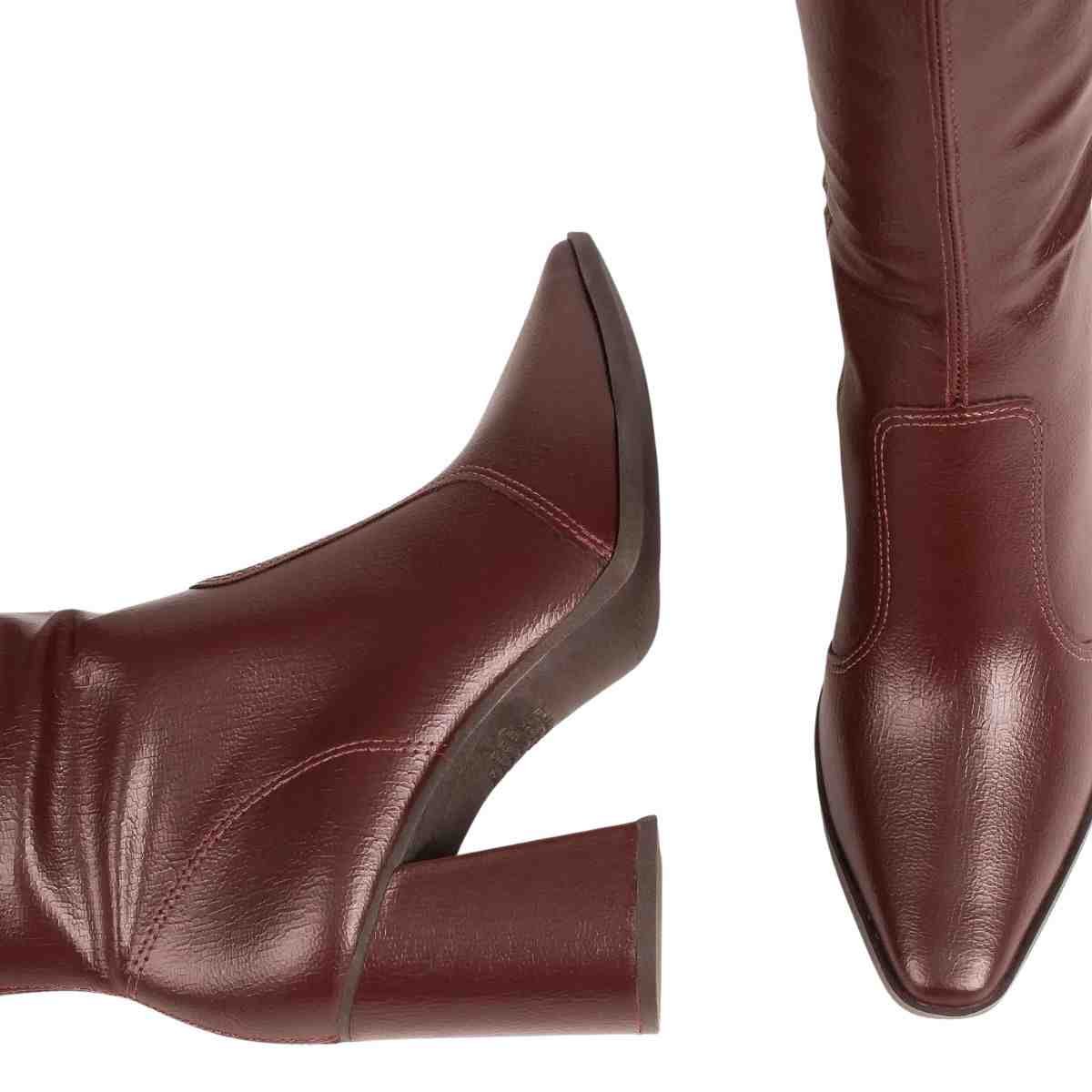 Bota Feminina Cano Alto Dakota Bordô Marrom 6