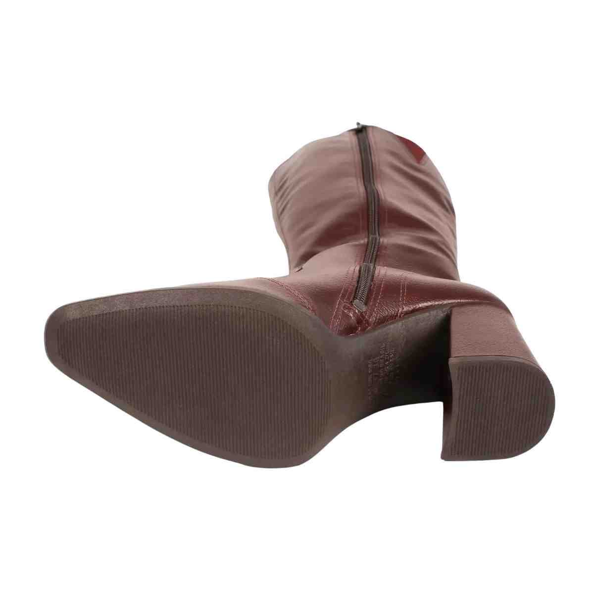 Bota Feminina Cano Alto Dakota Bordô Marrom 7