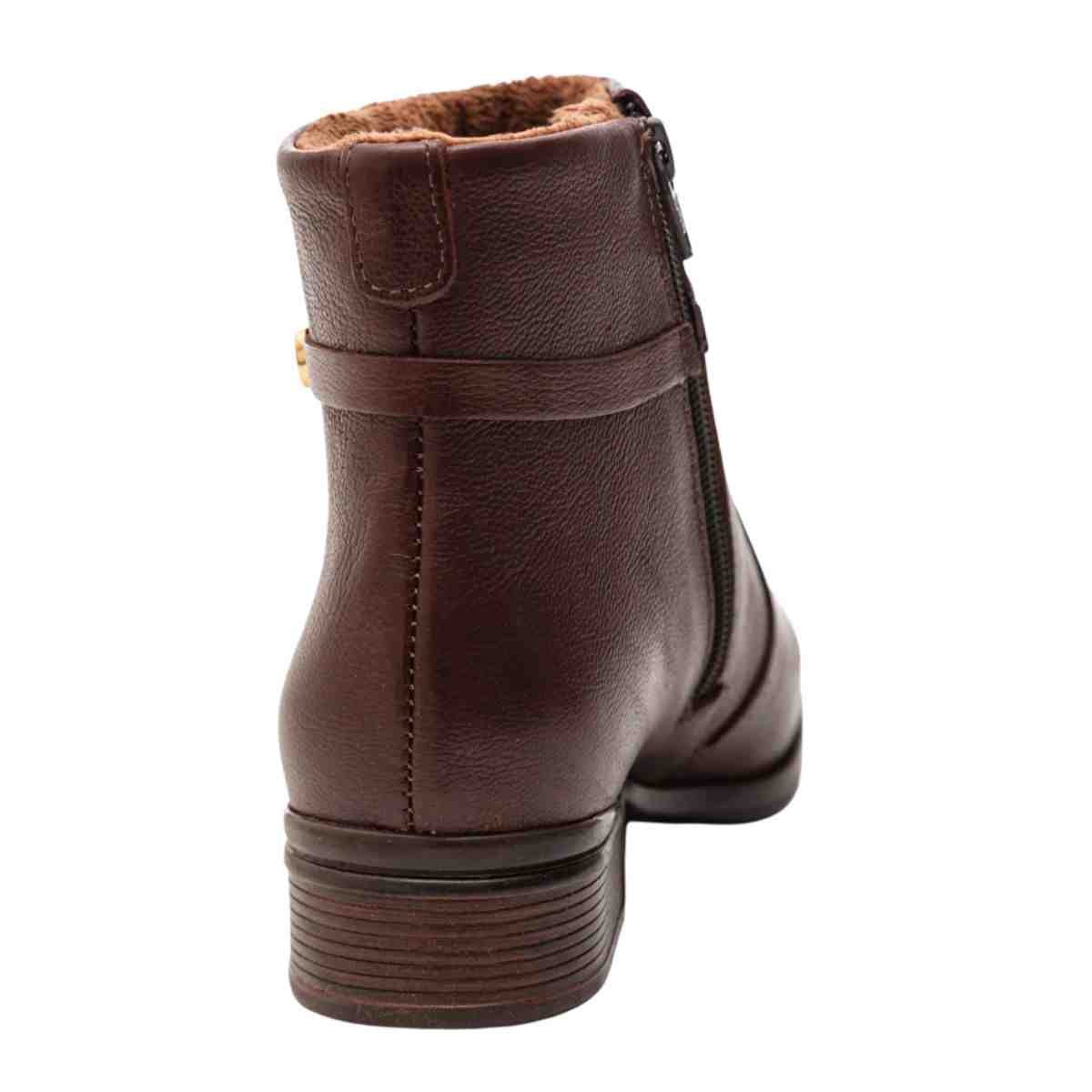 Bota Feminina Cano Baixo Pegada Pinhão Marrom 5