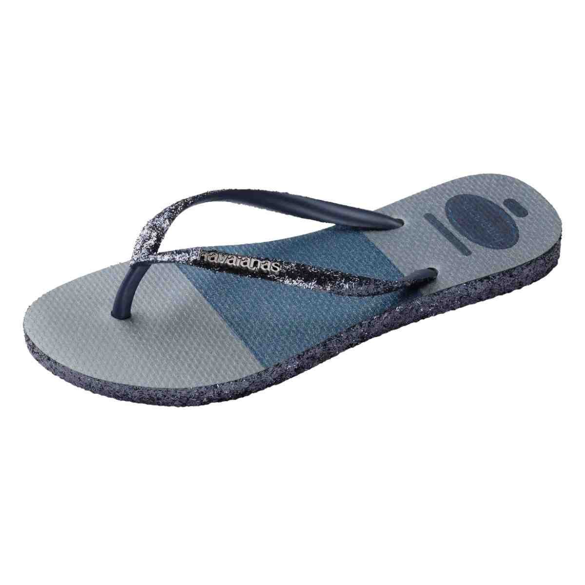 Chinelo Feminino Dedo Glitter Glam Fc Havaianas  Azul Azul 6
