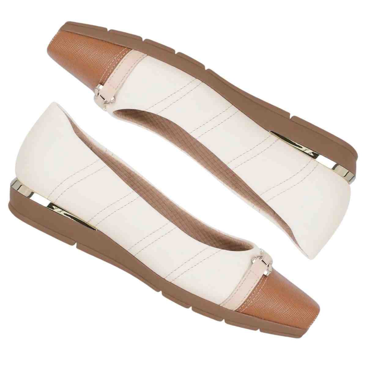 Sapatilha Feminina Bico Quadrado Piccadilly Branca Branco 7