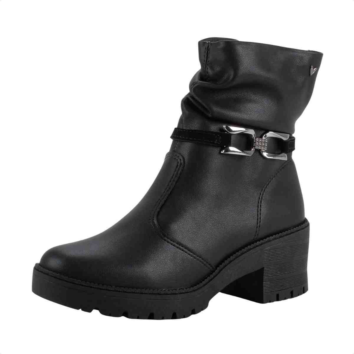 Bota Feminina Cano Médio Mississipi Preta Preto 3