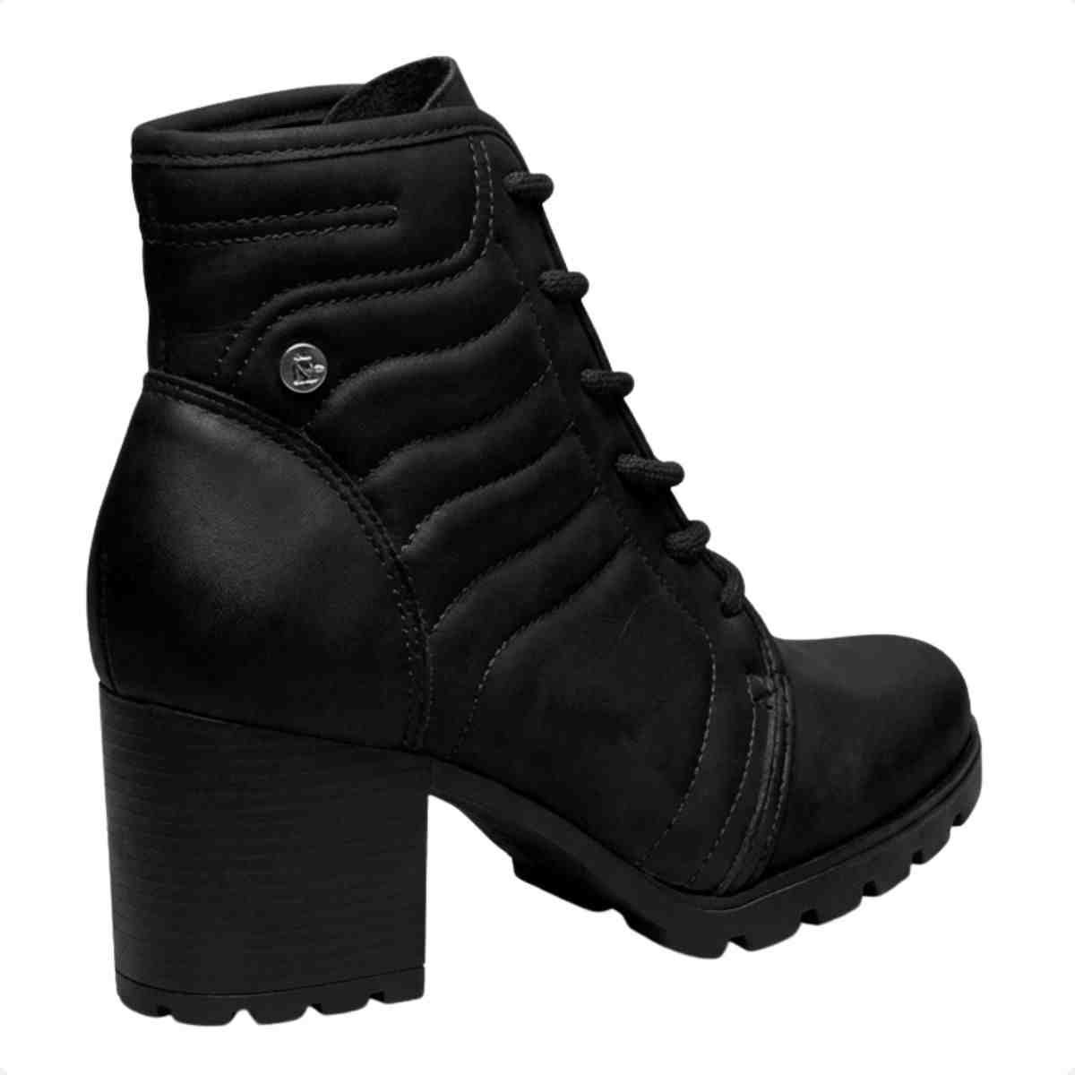 Bota Coturno Feminino Cano Baixo Dakota Preto Preto 4