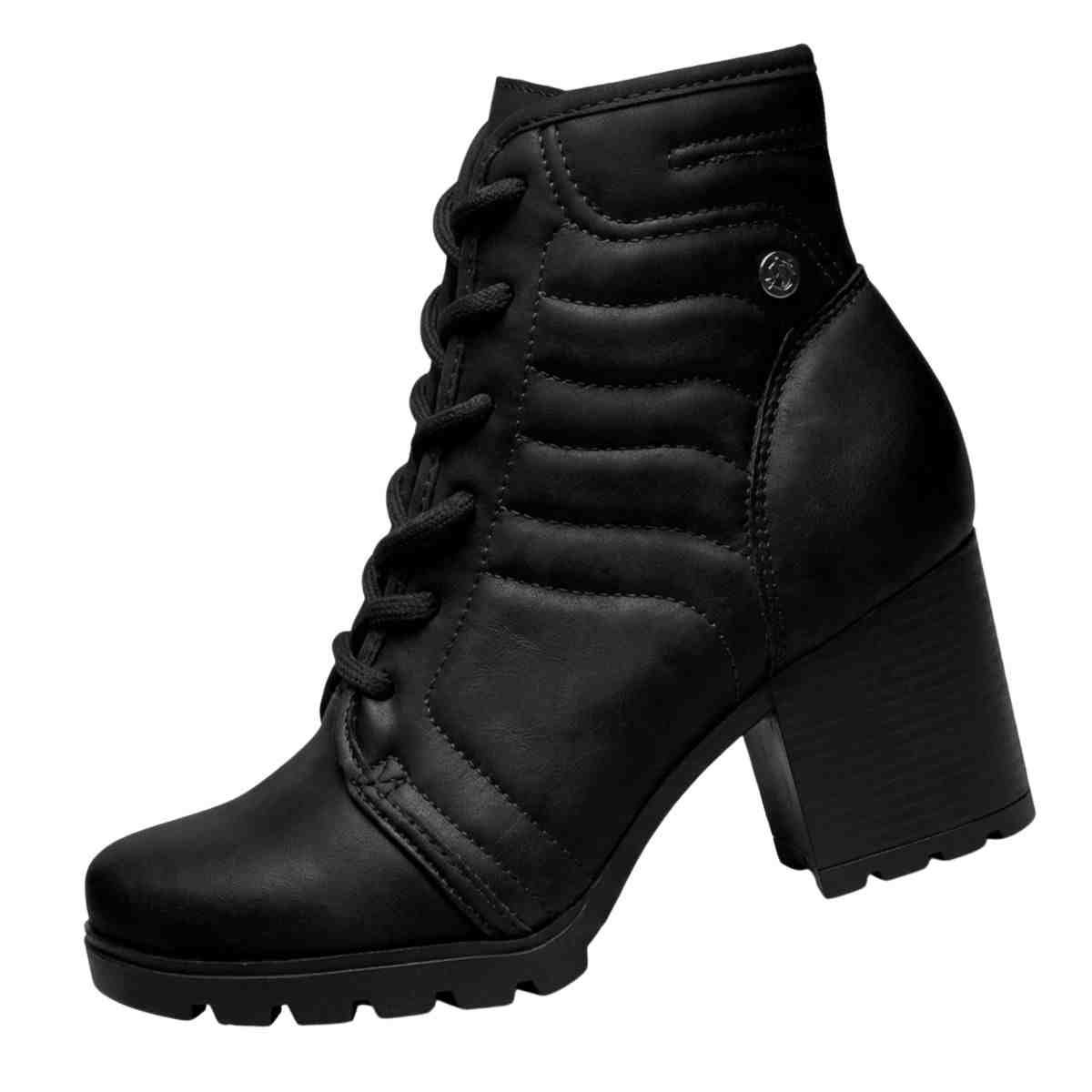 Bota Coturno Feminino Cano Baixo Dakota Preto Preto 5