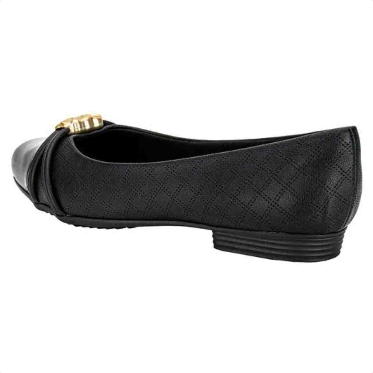 Sapatilha Feminina Bico Quadrado Piccadilly Preta Preto 3